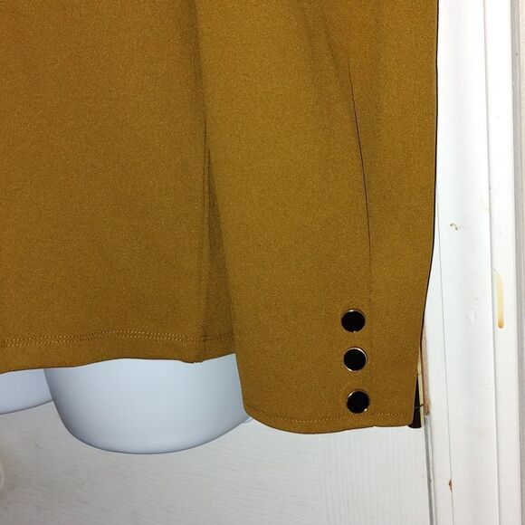 Ann Taylor Factory  mustard brown long sleeve blouse  Sz XL  NWT - Picture 2 of 5